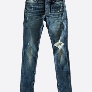 Amiri Broken Deep Indigo Distressed Jeans